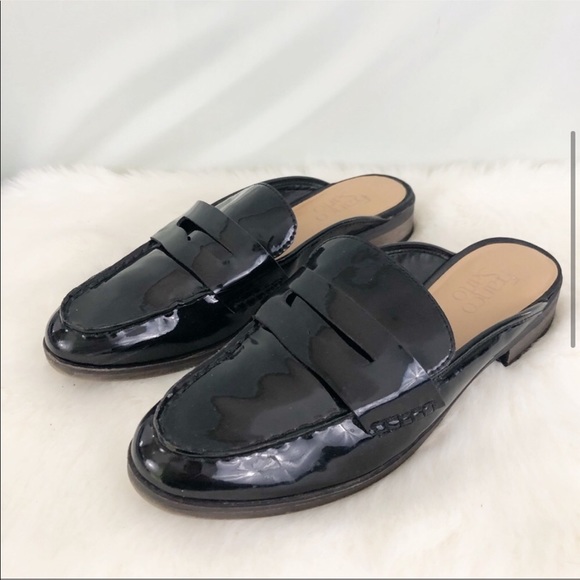 Franco Sarto Patent Slide Loafers Black Size 7.5 - Picture 3 of 8